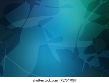 Dark green, blue vector abstract doodle pattern. Creative illustration in blurred style with doodles made by child. The completely new template can be used for your brand book.