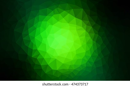 Dark green blurry triangle background. An elegant bright illustration with gradient. A completely new design for your business.