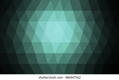 Dark green blurry triangle background. Shining illustration, which consist of triangles. Triangular pattern for your business design.