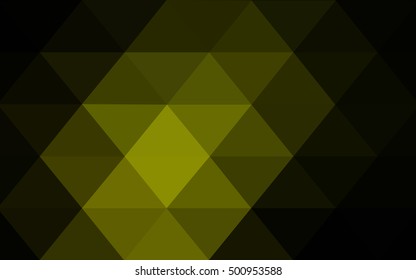 Dark green blurry triangle background. Creative geometric illustration in Origami style with gradient. Triangular pattern for your business design.
