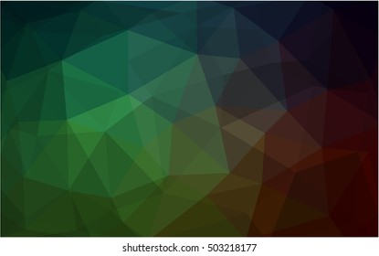 Dark green blurry triangle background. Creative illustration in halftone style with gradient. The textured pattern can be used for background.