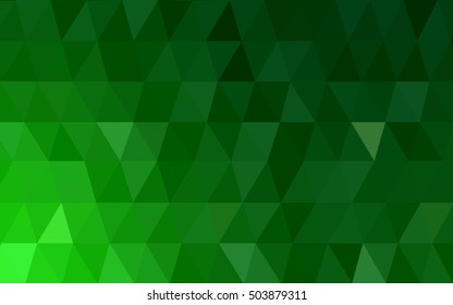Dark green blurry triangle background. Modern geometrical abstract illustration with gradient. The textured pattern can be used for background.