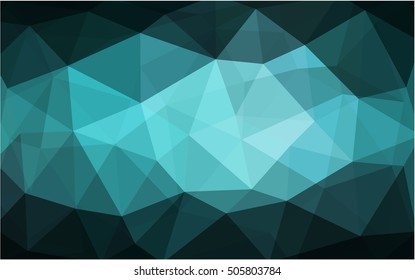 Dark green blurry triangle background. Creative geometric illustration in Origami style with gradient. Triangular pattern for your business design.