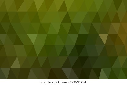 Dark green blurry triangle template. Shining illustration, which consist of triangles. A new texture for your design.