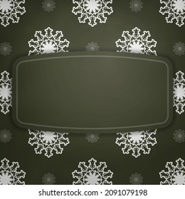 Dark green brochure with luxurious white ornamentation prepared for typography.