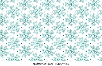 Dark Green Bugleweed Pentagonal Pattern Background