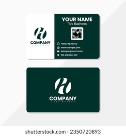 Dark green business cards with gradations appear simple and elegant