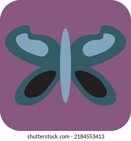 Mariposa verde oscuro, ilustración, vector sobre un fondo blanco.