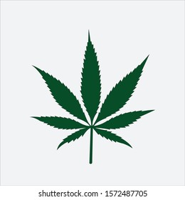 vectores de icono de hoja de cannabis verde oscuro
