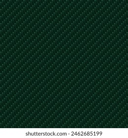 Dark green carbon fiber, vector seamless pattern, sharp realistic repeating texture, square scalable modern background
