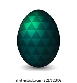 Dark green chicken egg for easter Realistic and volumetric egg
