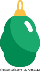 Dark green christmas toy, illustration, vector, on a white background.
