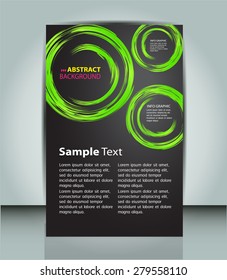 dark green circle Light Abstract Technology background for computer graphic website internet and business. vector illustration. text box. Brochure. card. banner flyer magazine. Design label. black