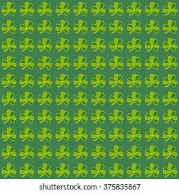 Dark green clover pattern, vector background for St. Patrick's Day