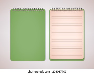 Dark Green color blank Notebook vector 