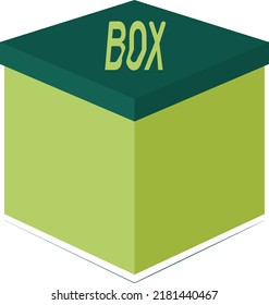 Dark green color box vector
