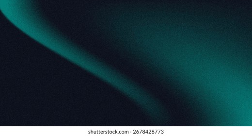 Fondo granulado del gradiente del color verde oscuro, punto iluminado en negro, efecto de la textura del ruido, tamaño ancho del Anuncio.