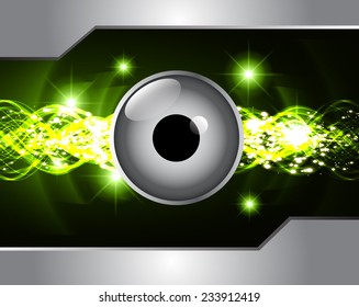 Dark green color Light Abstract Technology background for computer graphic website internet. circuit. eyes