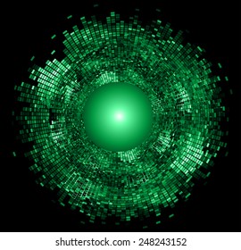 Dark green color Light Abstract Technology background for computer graphic website internet. 