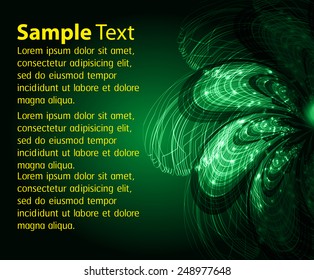 Dark green color Light Abstract Technology background for computer graphic website internet and business. text box. Brochure. card. wave.