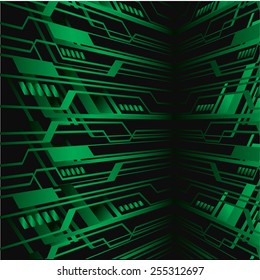 Dark green color Light Abstract Technology background for computer graphic website internet. circuit