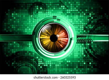 Dark green color Light Abstract Technology background for computer graphic website internet. circuit. orange eye