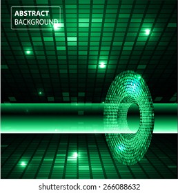 Dark green color Light Abstract Technology background for computer graphic website internet and business. circuit. text box. card. label. banner. Mosaic table, pixels