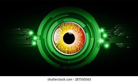 dark green color Light Abstract Technology background for computer graphic website internet and business. circuit. vector illustration. info graphics. wave. beam. ray. eye. eyeball