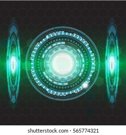 dark green color Light Abstract Technology background