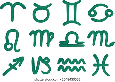 dark green color pipe pattern abstract zodiac signs