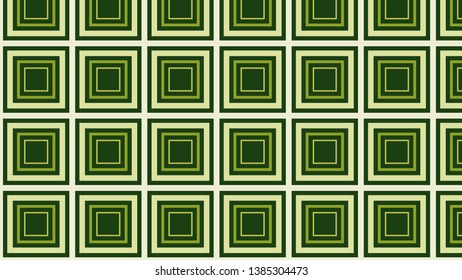 Dark Green Concentric Squares Pattern Background Vector Illustration