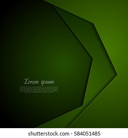 Diseño gráfico de arte tecnológico corporativo de color verde oscuro. Fondo del vector