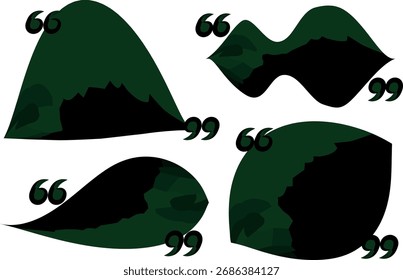 dark green creative brush stroke quote frame template