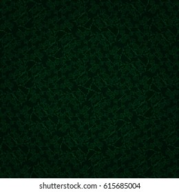 Dark green decorative seamless pattern in japan magnolia flowers style. Vivid, symmetrical design for surface, carpet, ads or other purpose. Smooth puzzle repeatable backdrop. Vector background.