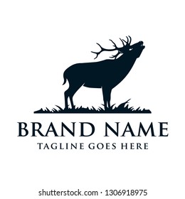dark green deer logo design