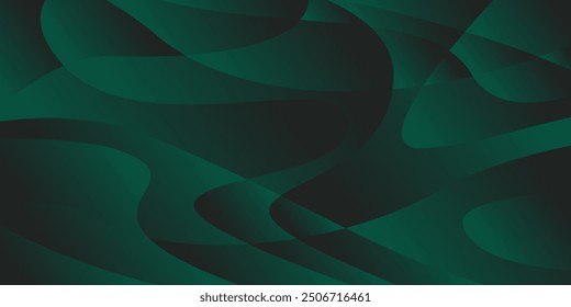 Dark green depth gradation abstract background