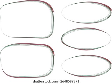 vert foncé couleur rose poussiéreux mince abstrait créatif cadres gribouillis formes