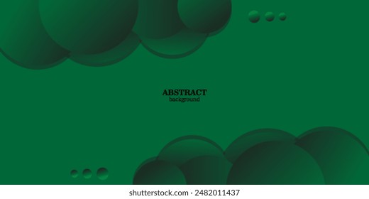 Dark green dynamic gradient illustration background with simple curve and circle pattern style. Cool design. Eps10 vector