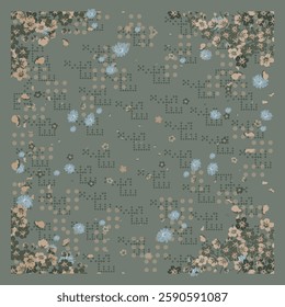 Dark Green Easy Pattern Seamless for Hijab and Scarf