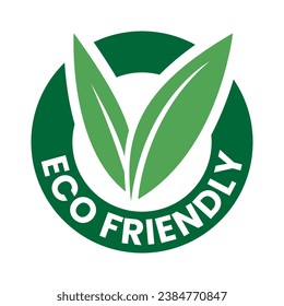 Dark Green Eco Friendly Icon with V Shaped Leaves 4 on a White Background