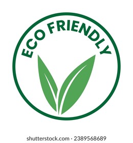 Dark Green Eco Friendly Icon with V Shaped Leaves 1 on a White Background