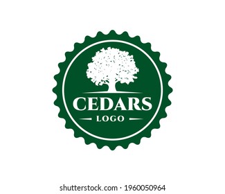 dark green emblem cedar logo