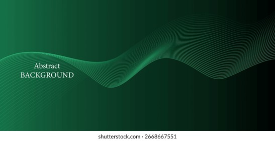 O fundo verde escuro a verde esmeralda apresenta linhas onduladas e efeitos gráficos, talvez com pequenos pontos ou luz dimensional para adicionar profundidade.