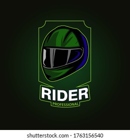 dark green e-sport helmet logo idea