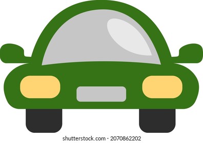 Dark Green Fancy Car, Illustration, Vector, On A White Background.