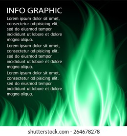 Dark green fire Light Abstract Technology background for computer graphic website internet business. text box. Brochure. card. banner. label.