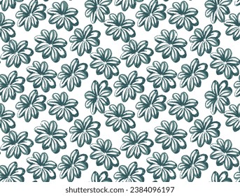 Se puede utilizar para el textil un patrón sin soldadura de color verde oscuro aislado en la ilustración de raster de fondo blanco.
