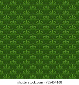 Dark green floral seamless pattern of a bunches with tendrils and leaves. Texture with coniferous tints for print of interior wallpaper, furniture upholstery, fashionable fabric, book and gift covers.