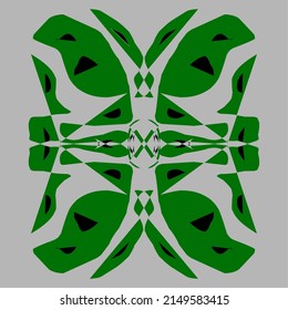 dark green flower shape abstract vector image