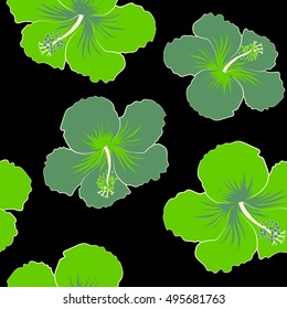 Dark and green flowers.